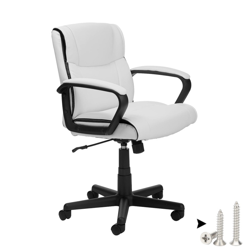 Silla ergonómica de escritorio de oficina con reposabrazos, altura e inclinación ajustable, giro de 360 grados, capacidad de 124 kg
