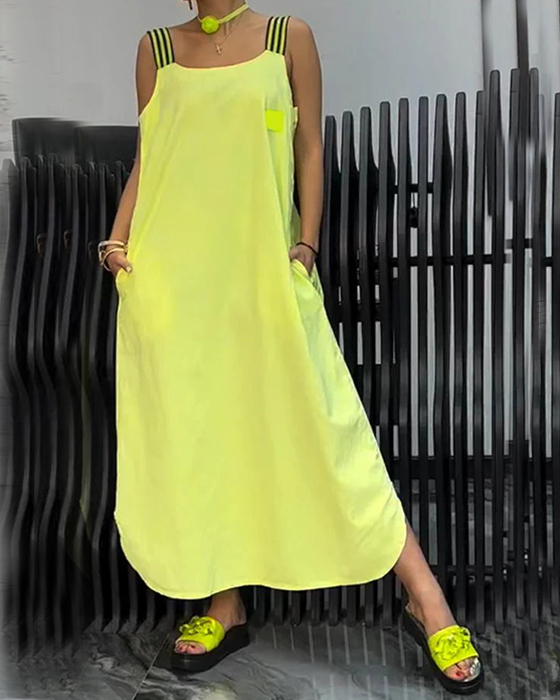 Vestido de mujer cómodo confeccionado en algodón y lino.