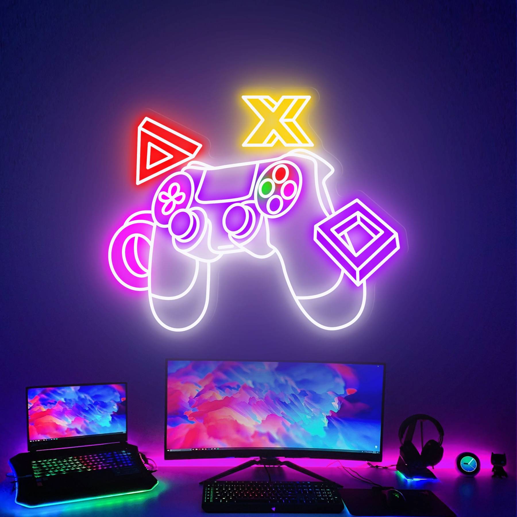 Game Controller Led Neon Sign Gaming Room Decor-illusion