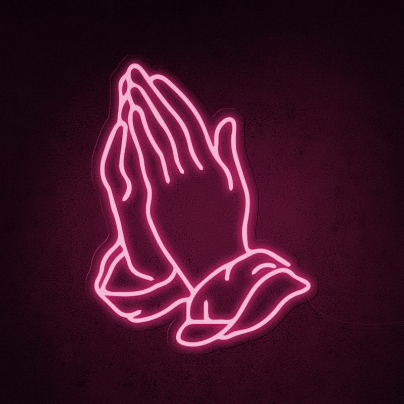 Praying Hands Neon Sign-illusion