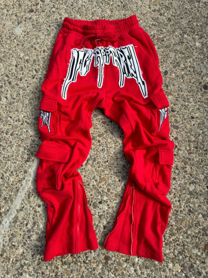 Casual pants with zipper bottoms