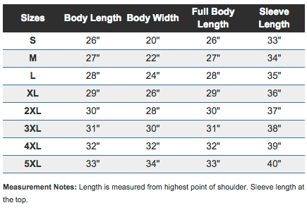 男女通用宽松运动衫尺码表 &ndash; The Shop Forward
