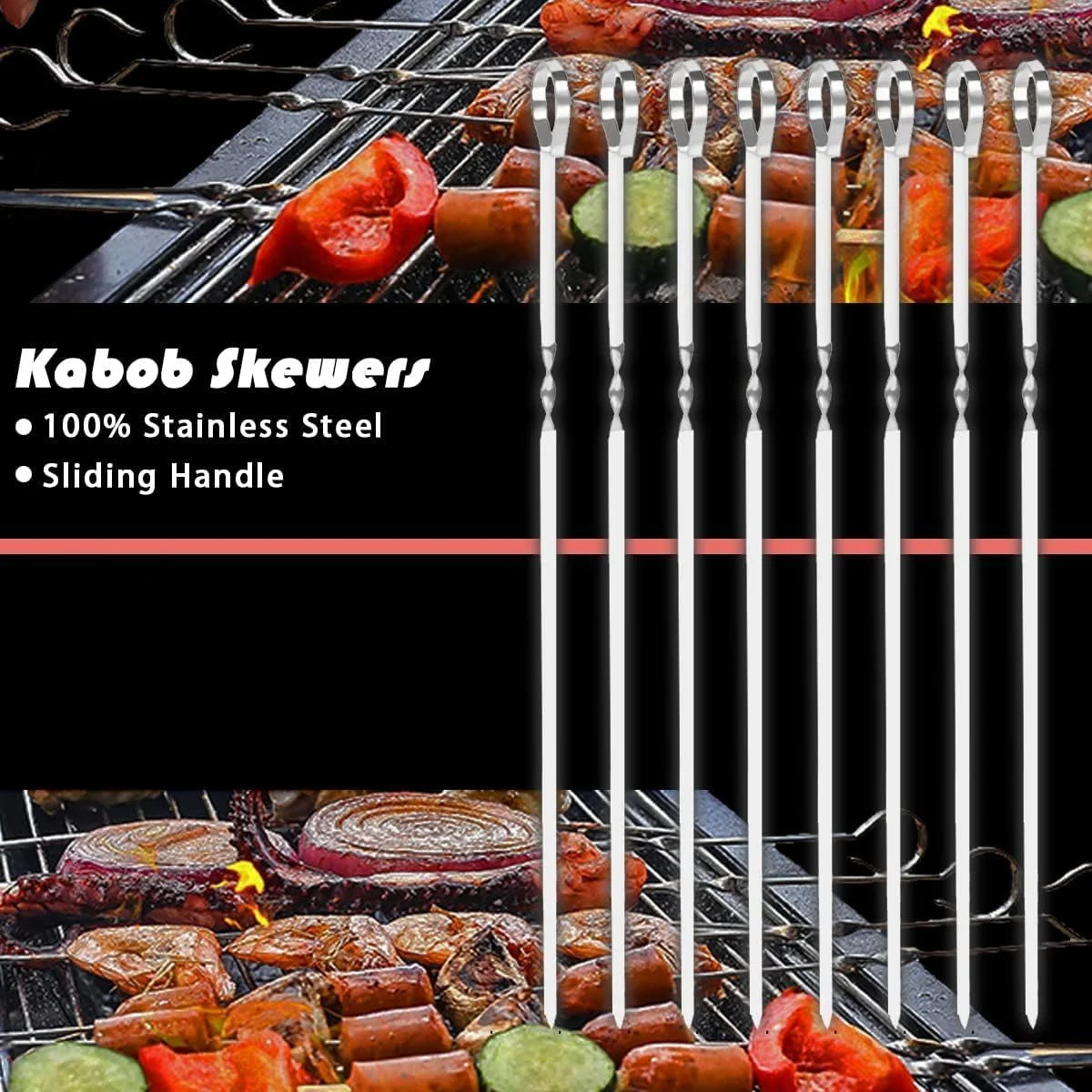 BBQ Accessories Set, 20pcs Stainless Steel Grill Tools for Outdoor Backyard Smoker, Stainless Steel Barbecue Grill Kit with Canvas Bag Gift, Grilling Cooking Gifts for Men Women