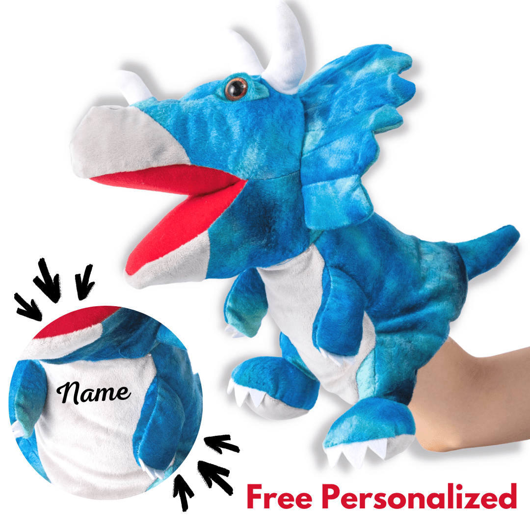 Adorable Plush Dinosaur Hand Puppet Interactive Cosplay Role Play Game Toy