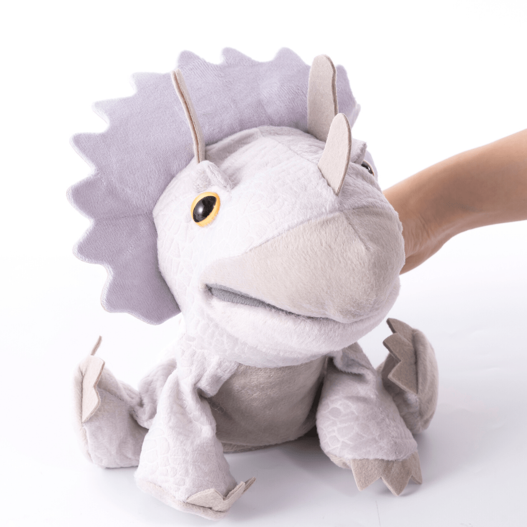 Adorable Plush Dinosaur Hand Puppet Interactive Cosplay Role Play Game Toy