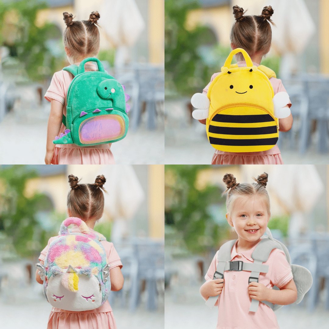 Cute Plush Animal Cartoon Backpack Dinosaur Unicorn Toddler Travel Bag for Boys Girls