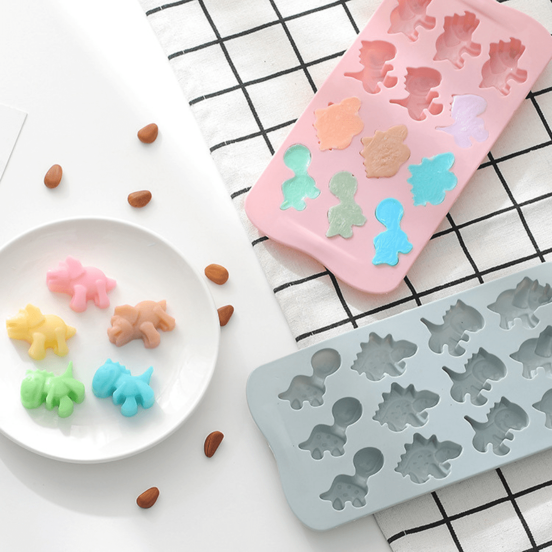 Silicone 3D Dinosaur Ice Cube Tray Candy Cake Chocolate Mold Set