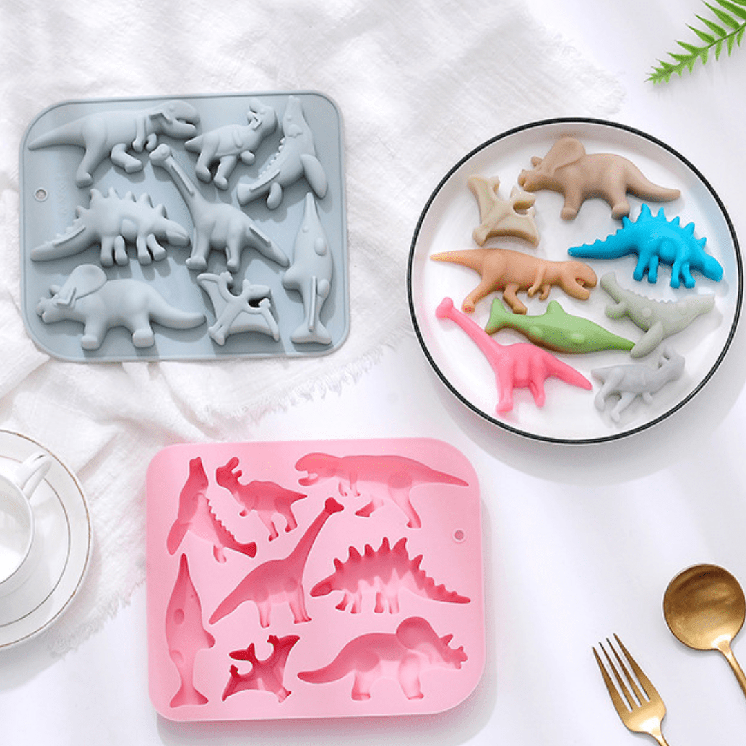 Silicone 3D Dinosaur Ice Cube Tray Candy Cake Chocolate Mold Set