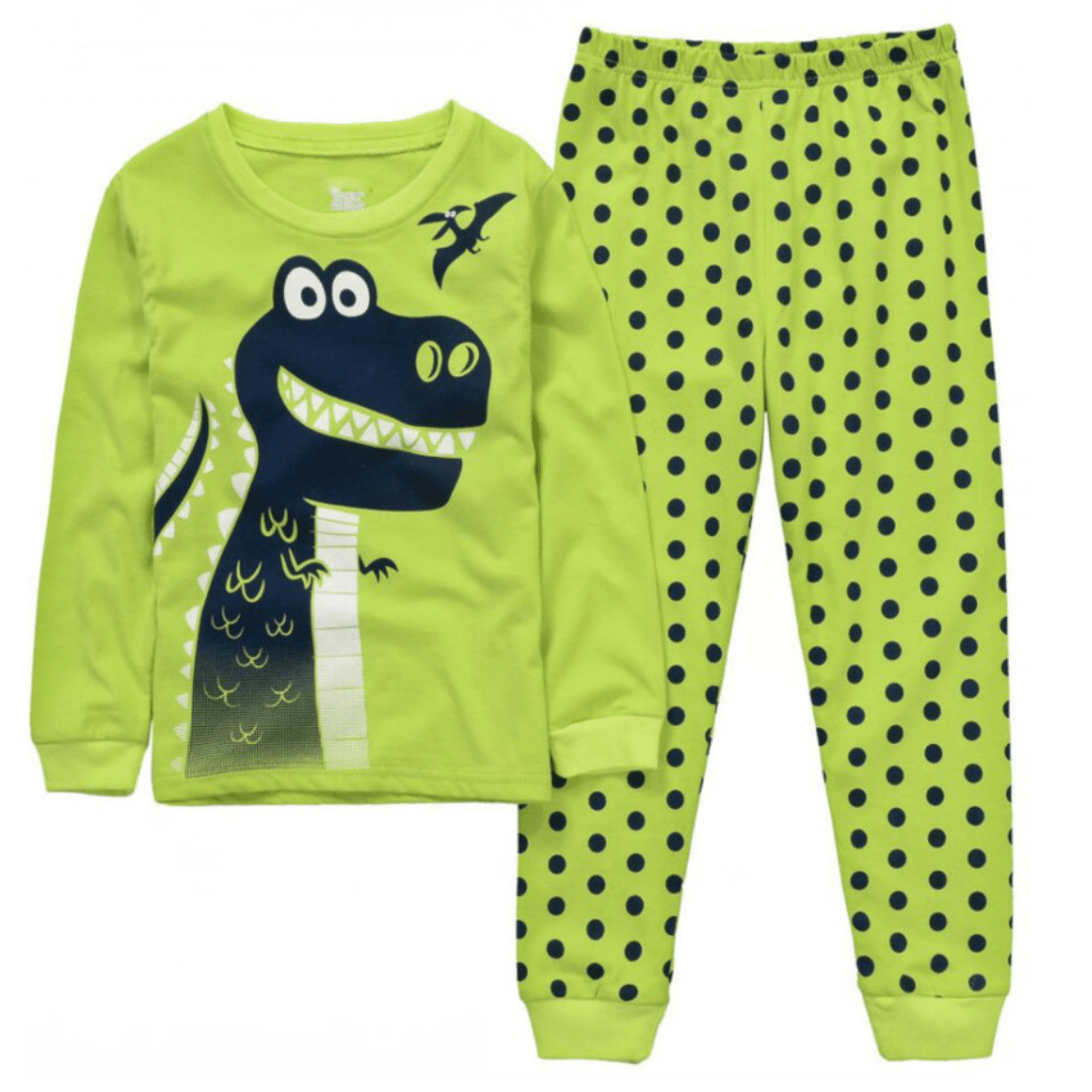 2-7 Years Old Dinosaur Pajamas Kids Sleepwear Long Sleeve Children Pjs
