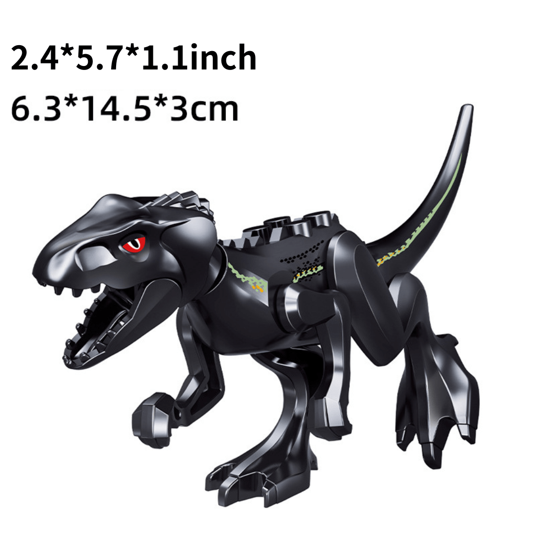 5" Mini Dinosaur Jurassic Theme DIY Action Figures Building Blocks Toy Playsets Black02 T-Rex / T-Rex