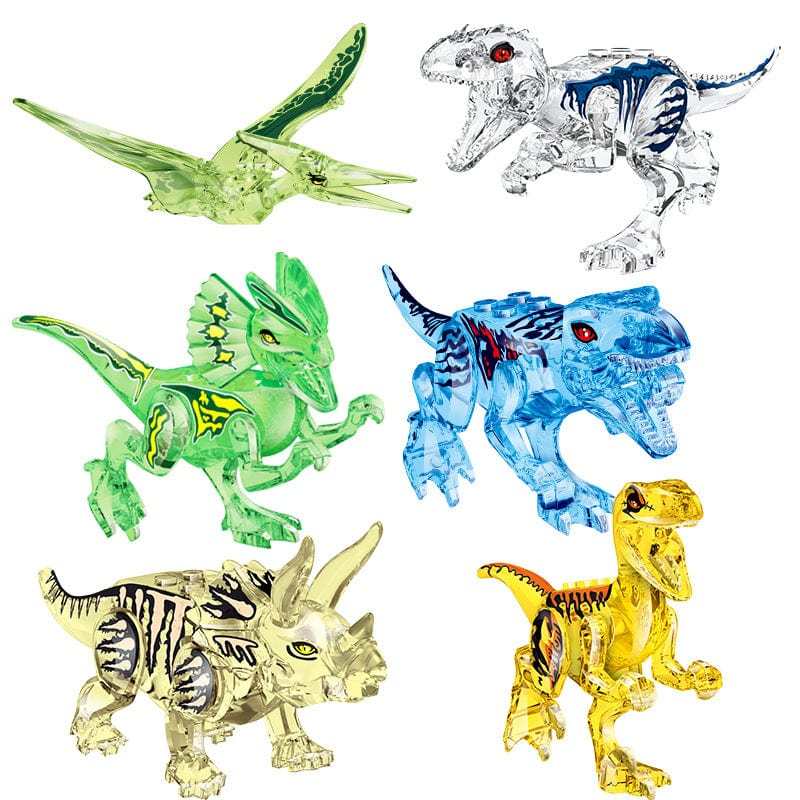 5‘’ Mini Dinosaur Jurassic Theme DIY Action Figures Building Blocks Toy Playsets