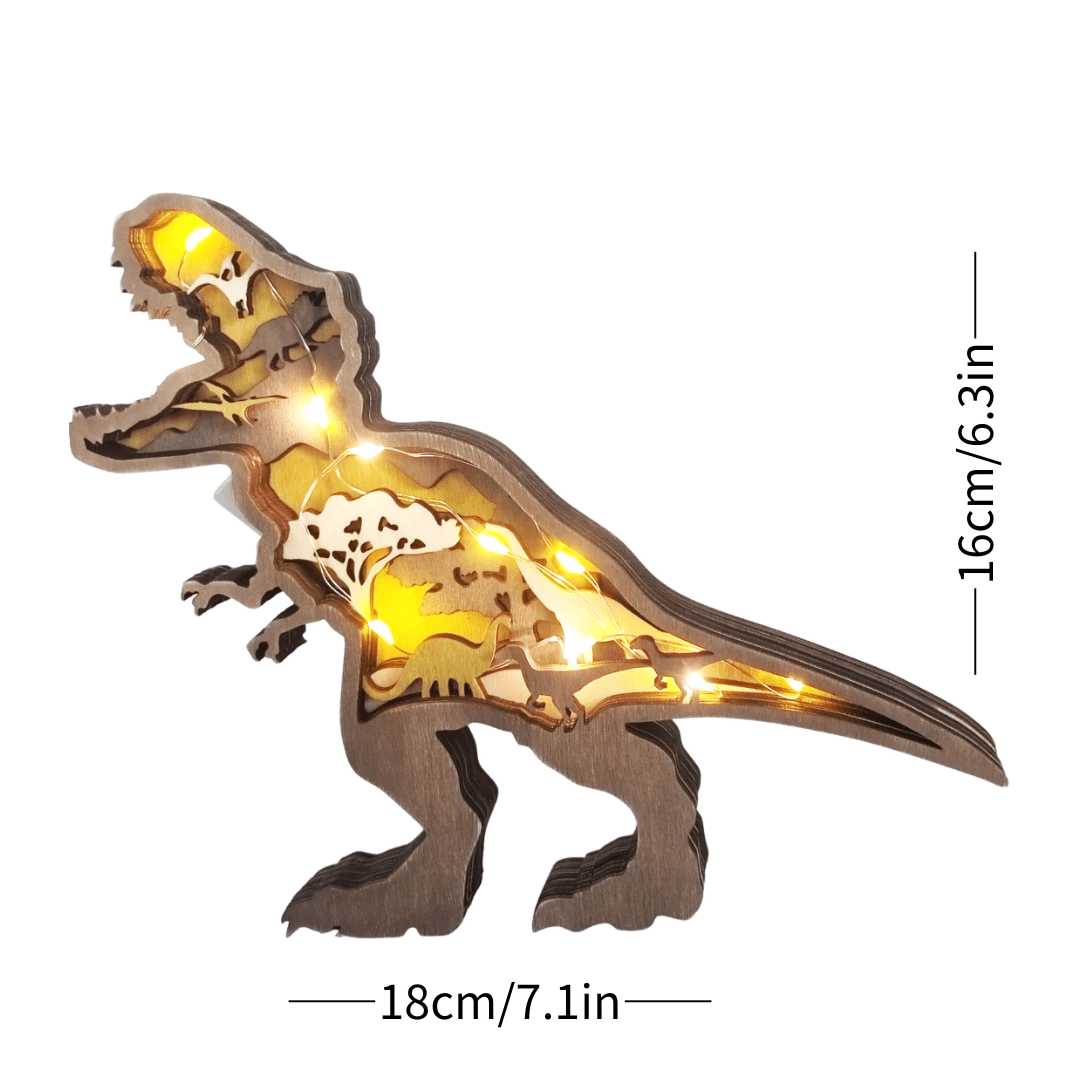 Wooden Natural Dinosaur Nightlight TRex Lighting Lamp Home Decoration