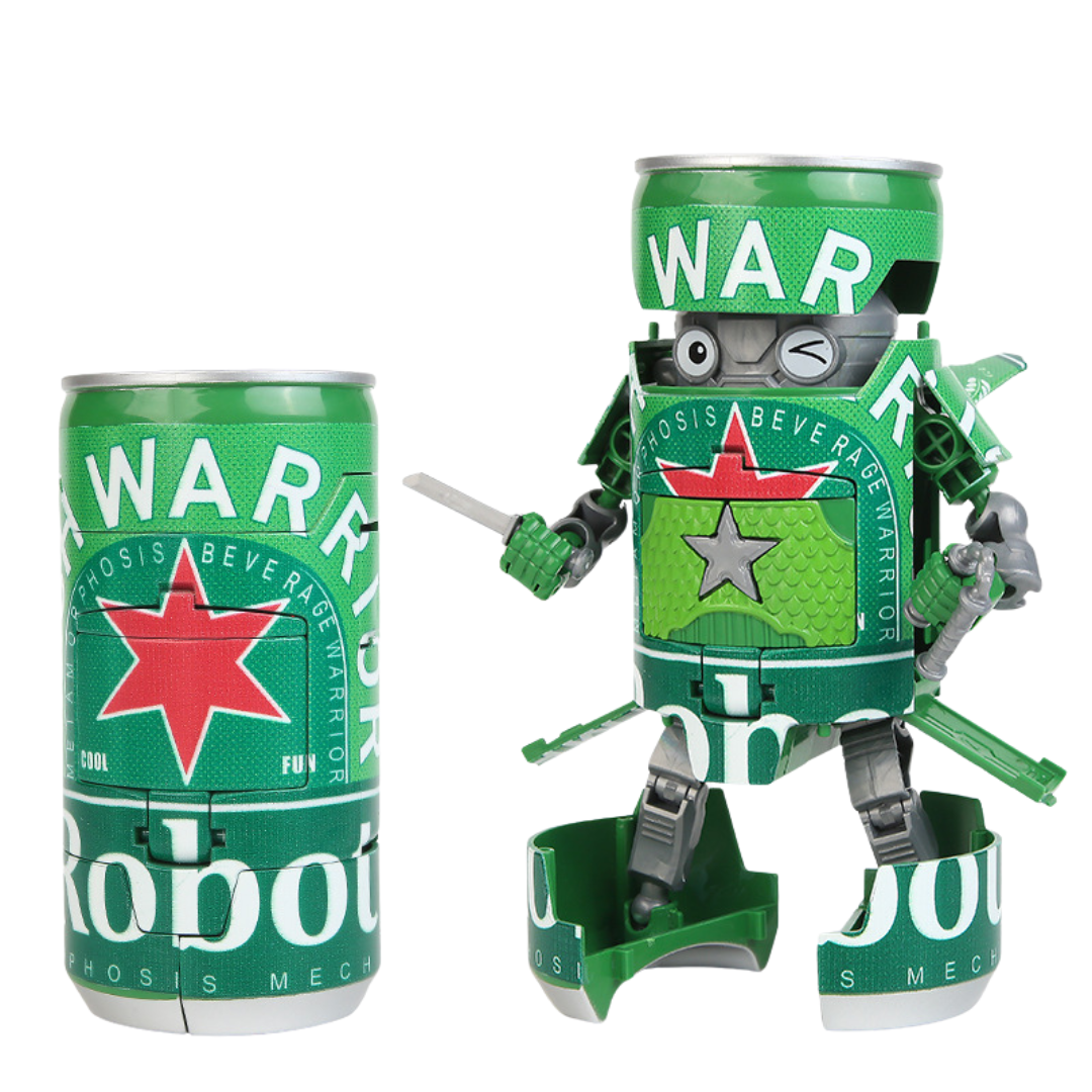 Soda Drink Transforming Robot Toy