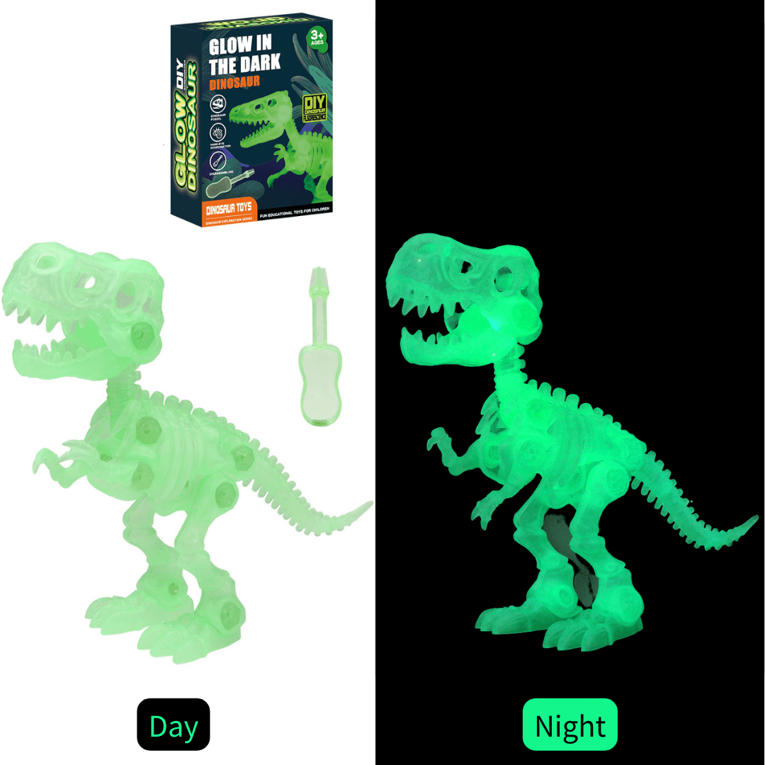 Glow in the Dark Dinosaur DIY Take Apart Fluorescent Skeleton Educational Toy for Kids T Rex