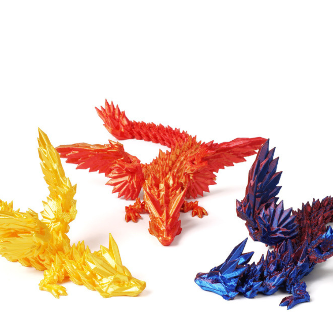 3D Printed Dinosaur Fly Dragon Toy with Movable Joints 