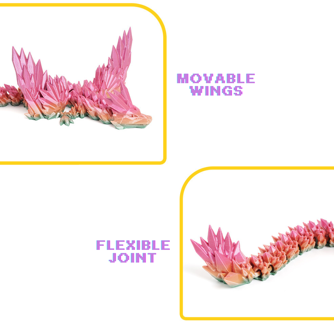 3D Printed Dinosaur Fly Dragon Toy with Movable Joints 