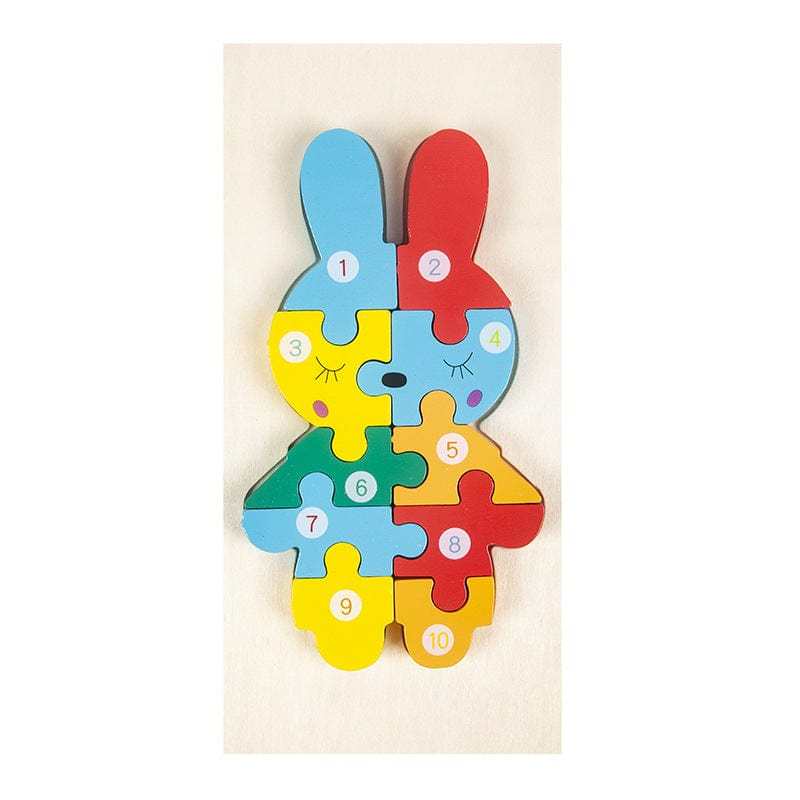 Montessori Wooden Puzzle for Toddlers Brain Teaser Board Early Education Toys Bunny