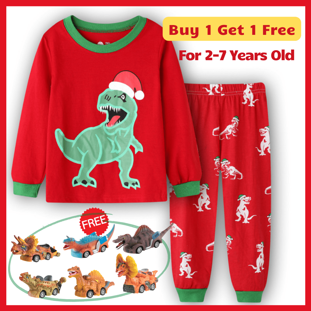 2-7 Years Old Dinosaur Pajamas Kids Sleepwear Long Sleeve Children Pjs