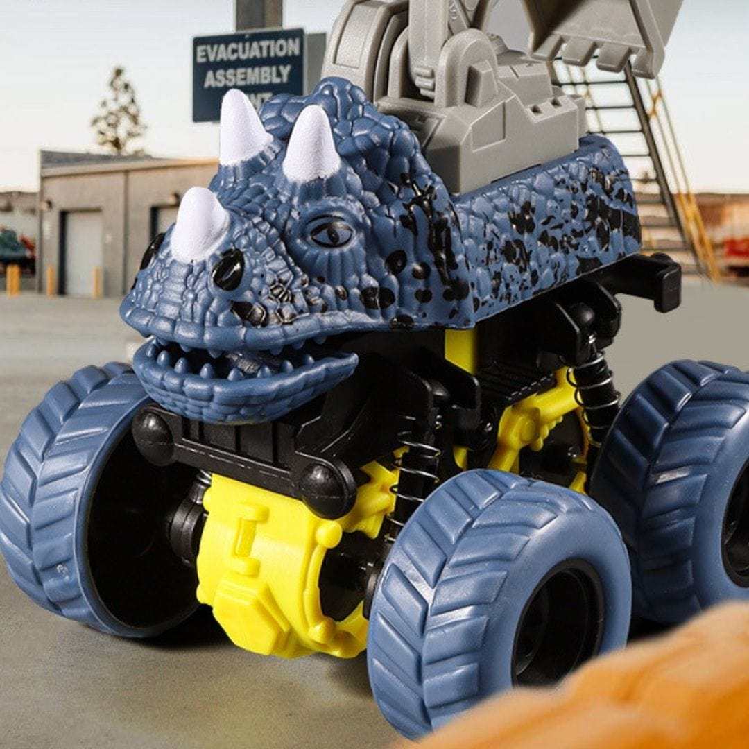 Dinosaur Stunt Car Engineering Vehicle 4 Wheels Drive Off Road Inertial Excavator Truck Toy Christmas Gifts for Kids
