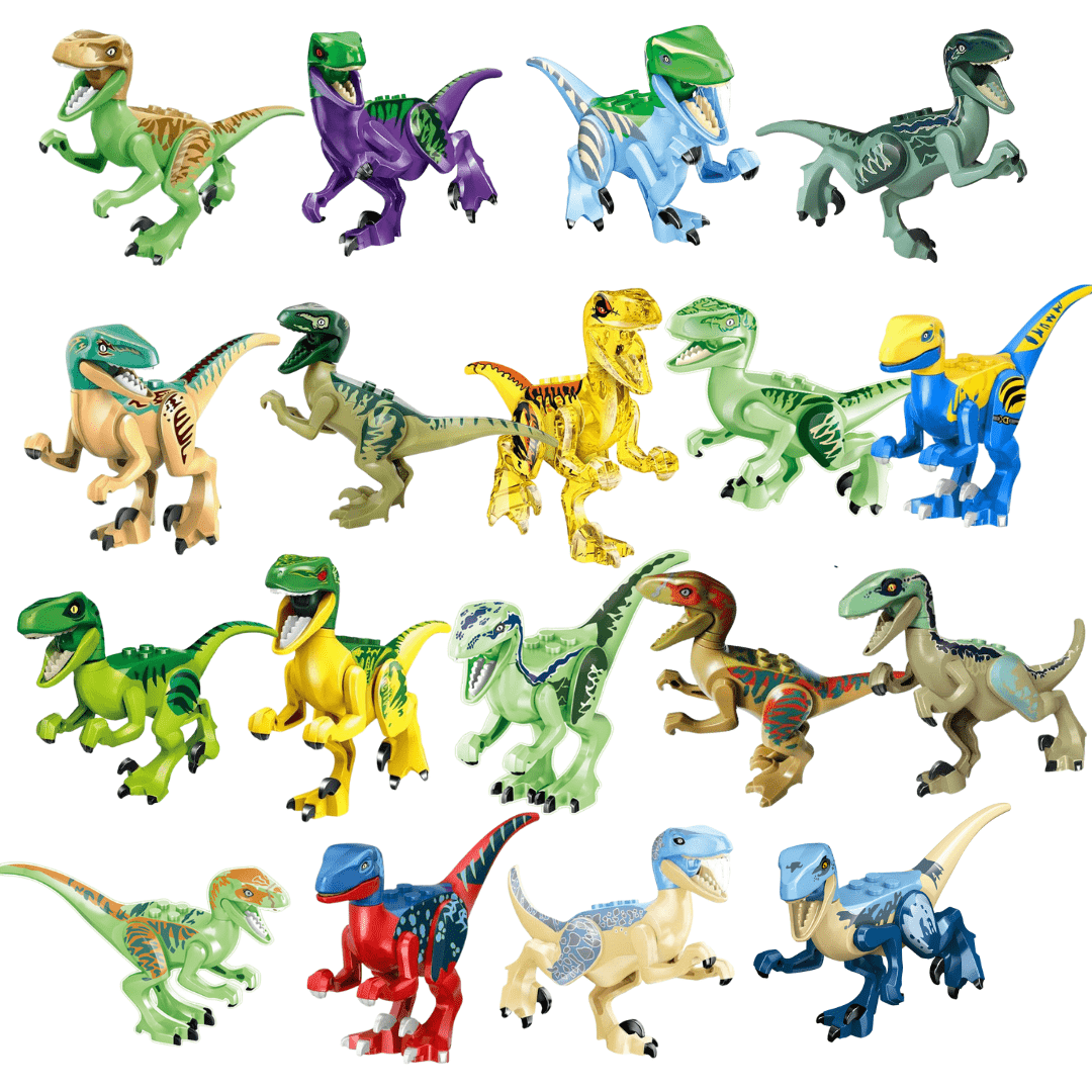 5" Mini Dinosaur Jurassic Theme DIY Action Figures Building Blocks Toy Playsets 18 Pcs Velociraptor Combo / Velociraptor