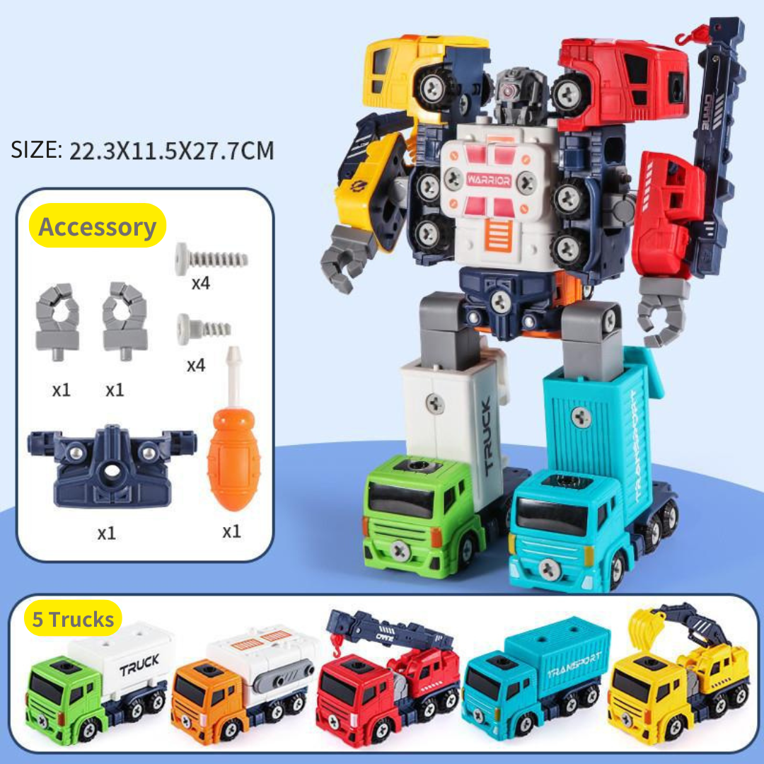 5 In 1 DIY Take Apart Truck Transforming Robot Toy