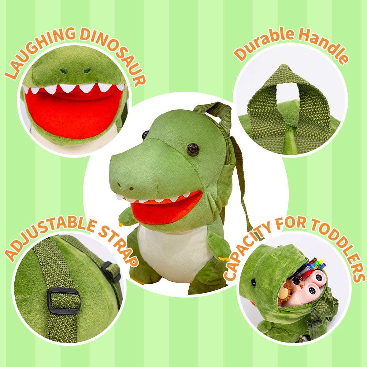 Dinosaur T Rex Bag Triceratops Backpack Soft Plush Toy Purse for Kids Gift