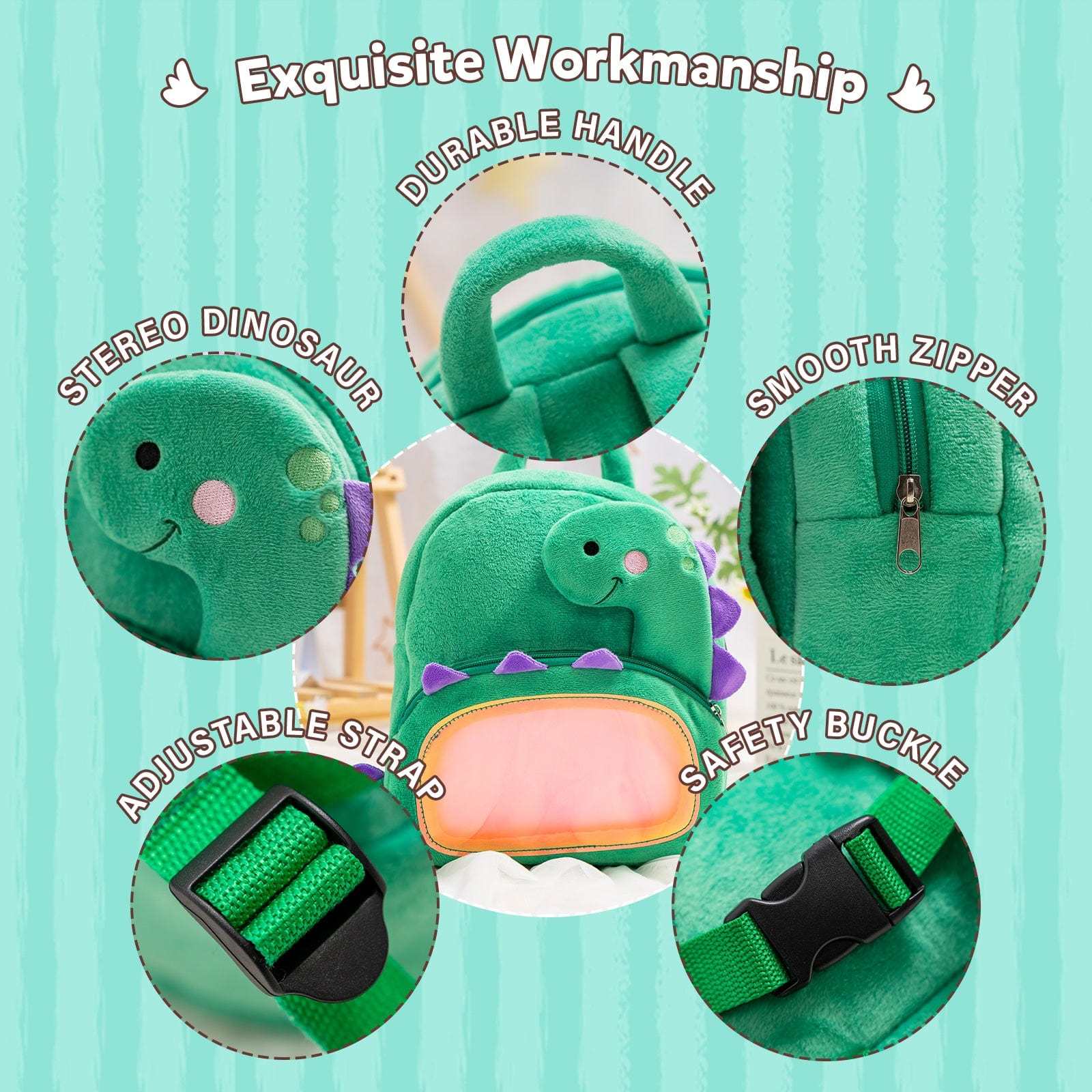 Name Personalized Dinosaur for Kid Stuffed Animal Plush Dinosaur Blanket Backpack Gift Set Gift Set