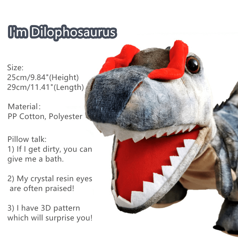 Adorable Plush Dinosaur Hand Puppet Interactive Cosplay Role Play Game Toy