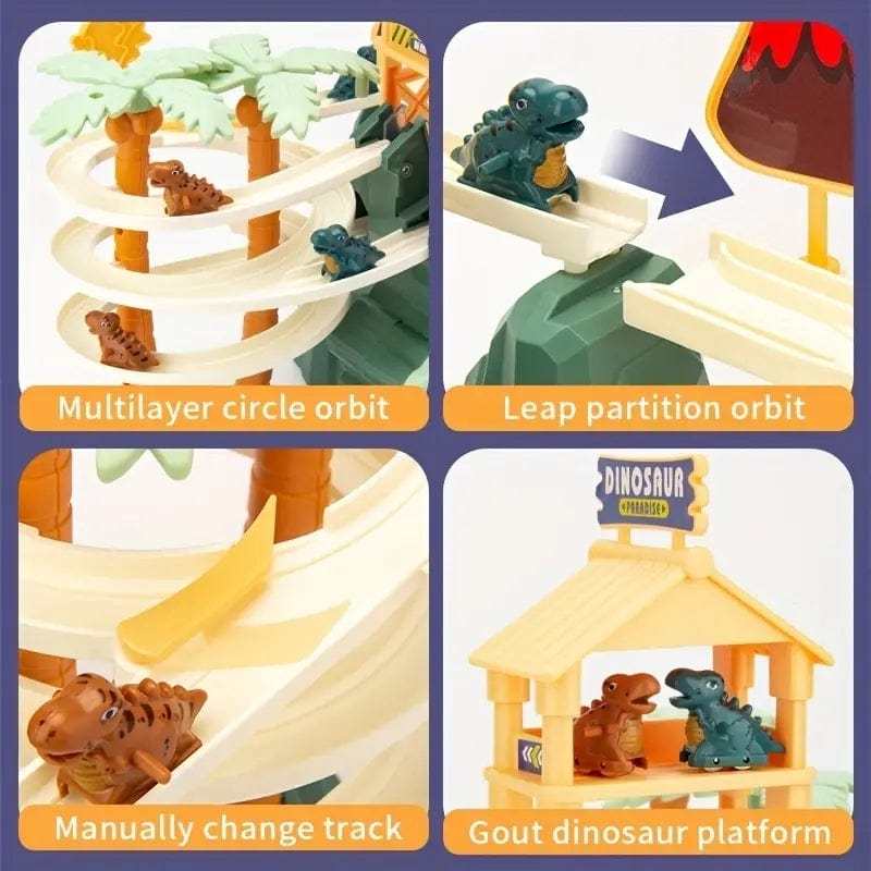 Dinosaur Climbing Stairs Toy - Slide Track, Light & Music 1 set