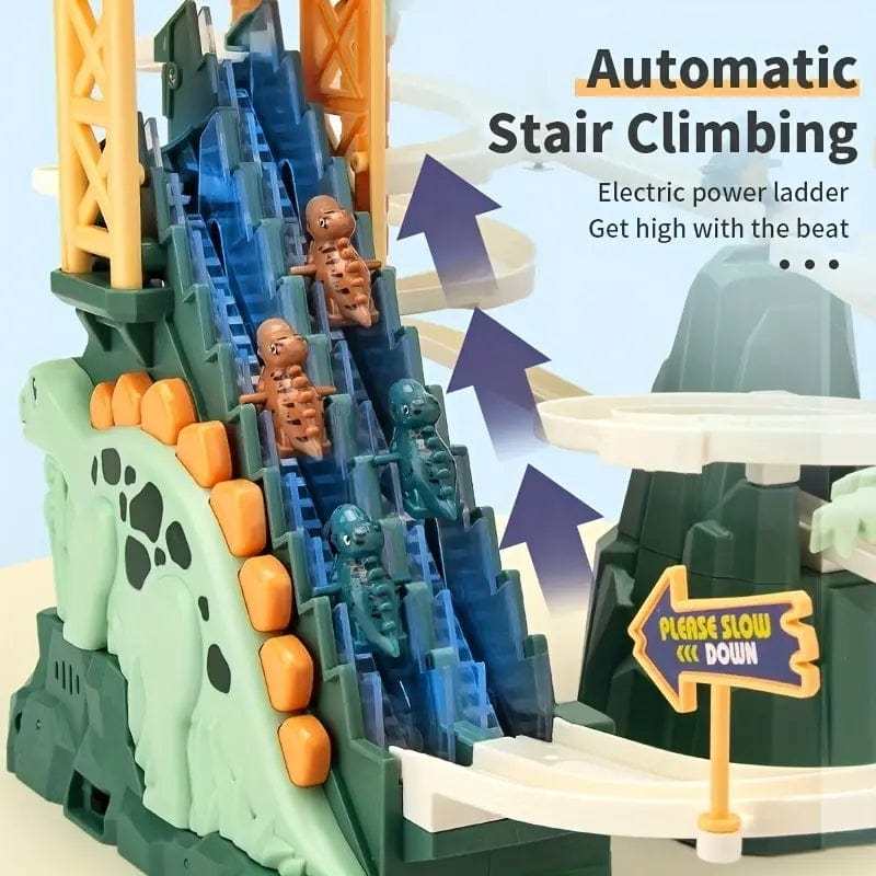 Dinosaur Climbing Stairs Toy - Slide Track, Light & Music 1 set