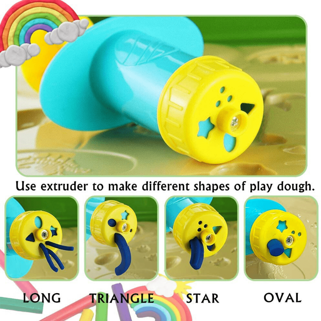 24 PCS Dinosaur Play Dough Set Portable 8 Colors Mud Kit with Tools Creation Toys for Kids Suitcase