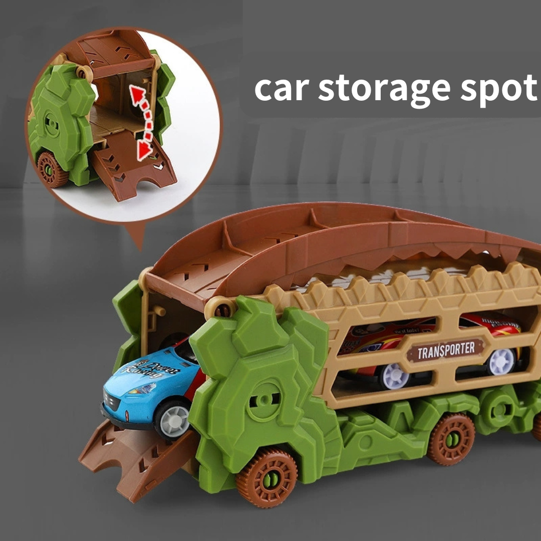 Foldable Transform Dinosaur Mini Truck with Storage Cars