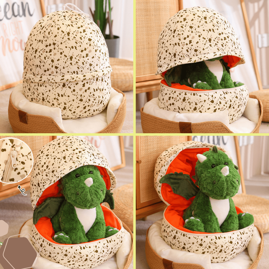 Dinosaur Egg Plush with Winged Dinosaur Inside 1 PC