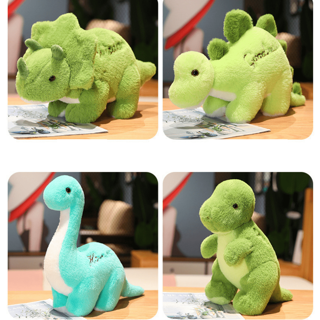 Dinosaur Stuffed Animal with Embroidery Positive Word on Back Great Gift for Kids