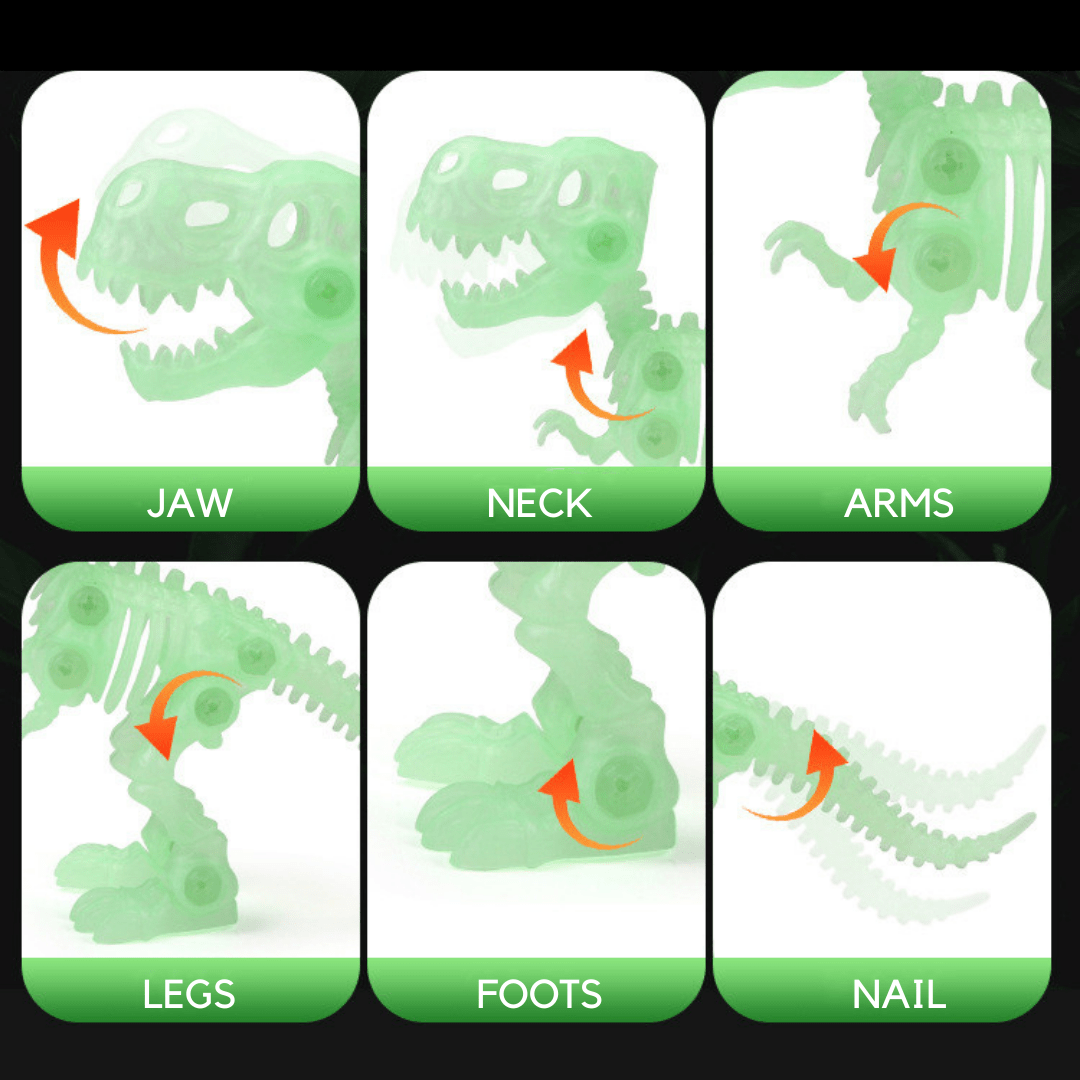 Glow in the Dark Dinosaur DIY Take Apart Fluorescent Skeleton Educational Toy for Kids