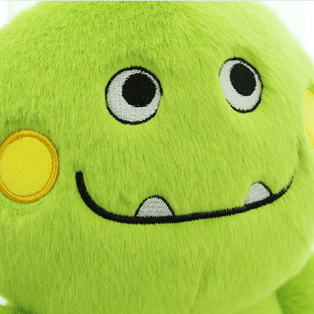 Name Personalized Mink Fur Dinosaur Plush Stuffed Animal 28cm Green