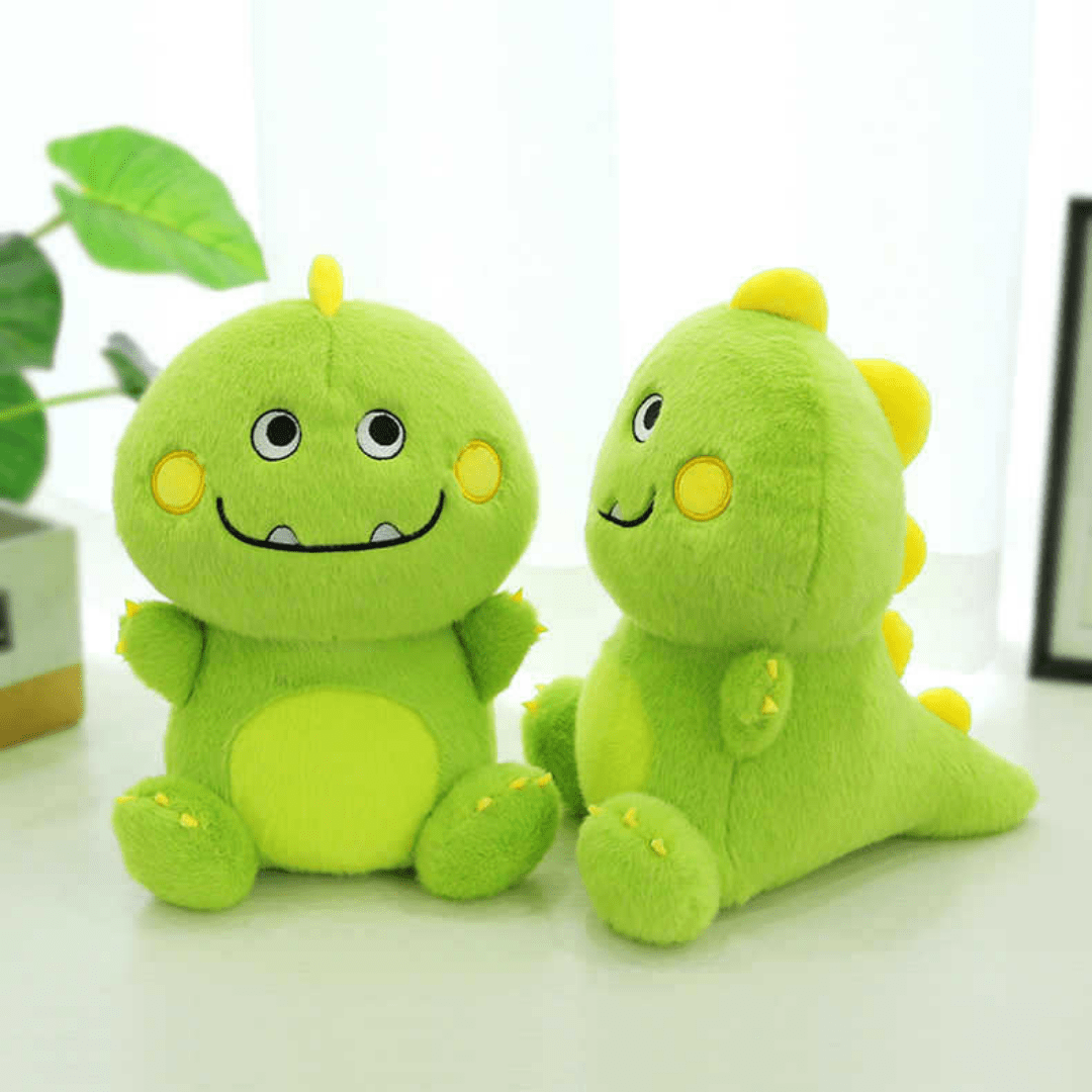 Name Personalized Mink Fur Dinosaur Plush Stuffed Animal 28cm Green