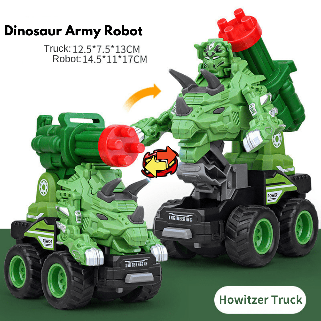 5 in 1 Dinosaur Engineering Truck Transform Robot Play Vehicles Toys Gift for Age 3-9