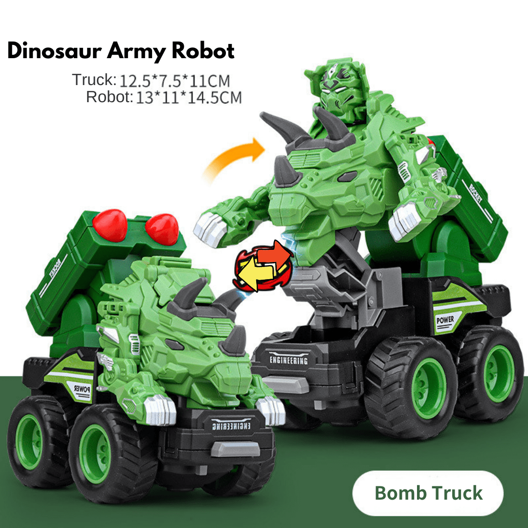 5 in 1 Dinosaur Engineering Truck Transform Robot Play Vehicles Toys Gift for Age 3-9