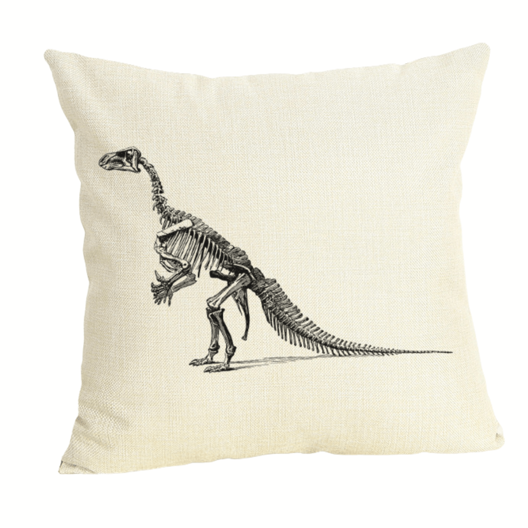 18 inch Square Dinosaur Pillow Case Trex Throw Pillow Cover Skeleton