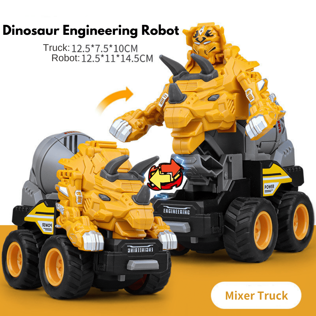5 in 1 Dinosaur Engineering Truck Transform Robot Play Vehicles Toys Gift for Age 3-9