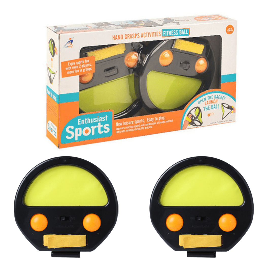 Toss and Catch Ball Hand Grasp Activity Toy 2 rackets and 4 balls