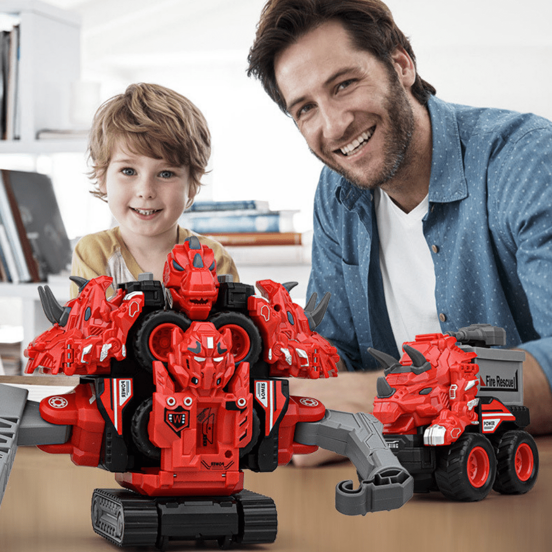 5 in 1 Dinosaur Engineering Truck Transform Robot Play Vehicles Toys Gift for Age 3-9