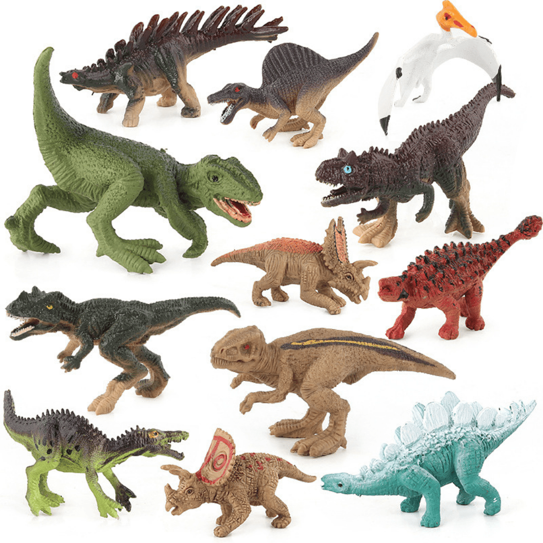 12 Pcs Realistic Dinosaur Figure Set Decor Model Toy