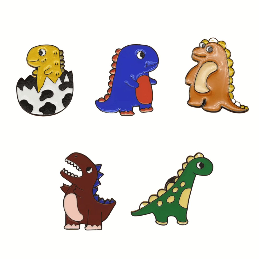 5 Pcs Dinosaur Pins Brooch T Rex Enamel Pin for Clothes Bags Backpacks Decoration 5 Pcs Clumsy Dinosaur