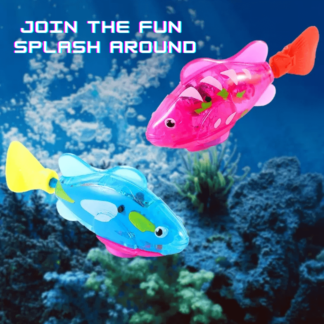 Swimming Robot Fish Toys for Kid Dog Cat Lighting Electric Fish Goldfish / 2PCS-Random Color