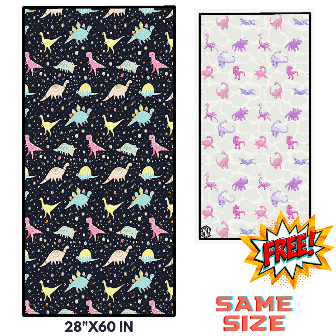 28"×60" Dinosaur Towel Soft Microfiber Pattern Bath Beach Picnic Towel for Kids B(BOGO)