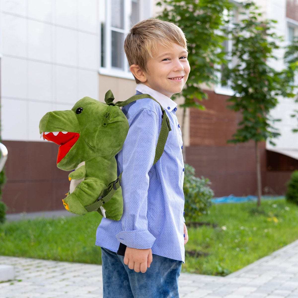 Dinosaur T Rex Bag Triceratops Backpack Soft Plush Toy Purse for Kids Gift