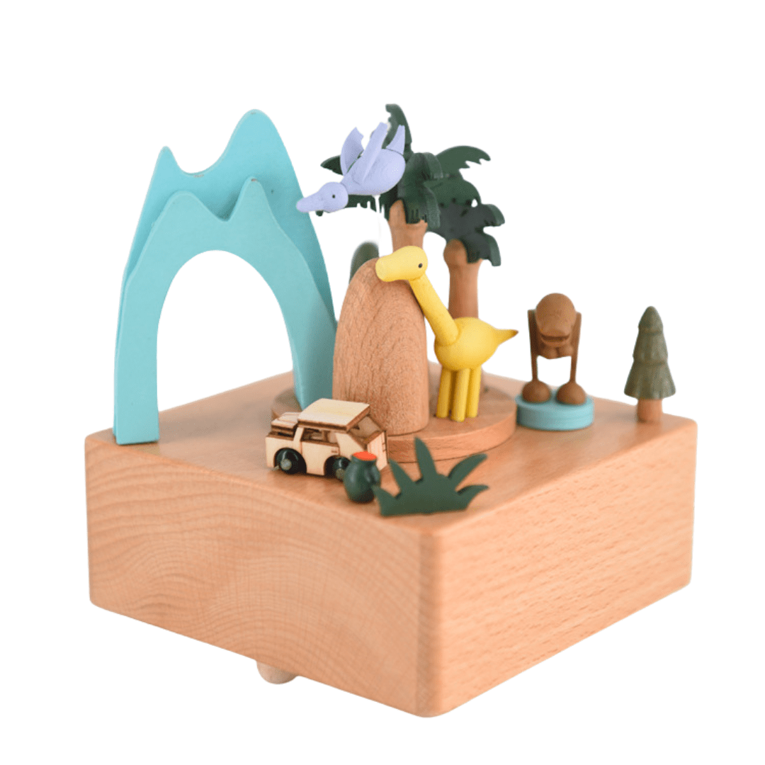 Dinosaur Wooden Music Box