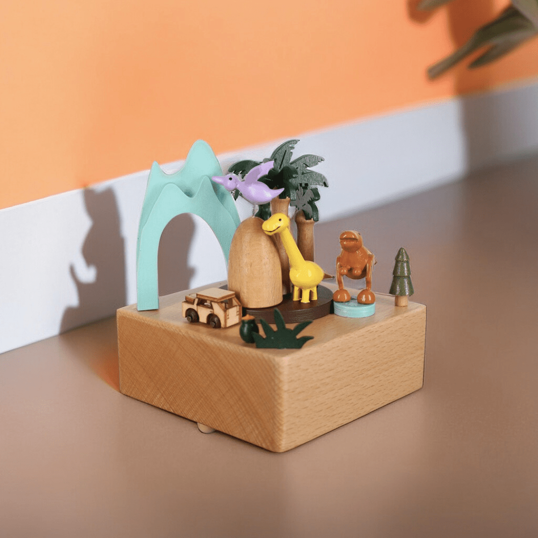 Dinosaur Wooden Music Box